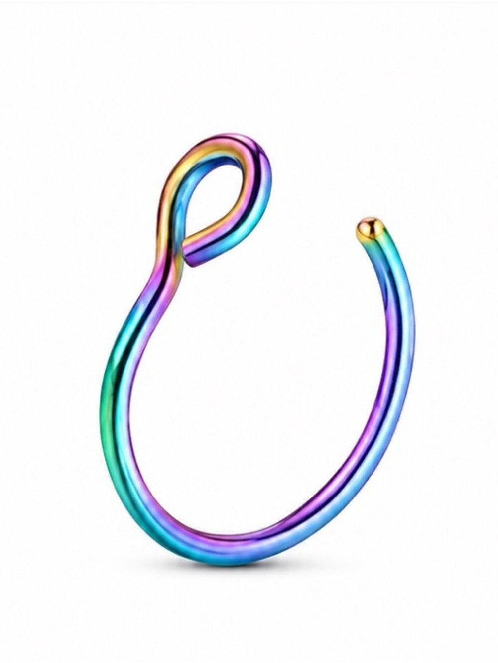 Rainbow Multicolor Hoop Nose Ring - Women Jewelry